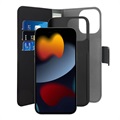 iPhone 13 Pro Max Magnetyczne Etui-Portfel Puro 2-w-1 - Czerń