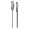 Kabel USB-C do Ładowania i Synchronizacji Puro Fabric K2 - 1.2m - Szary