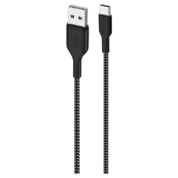 Ultra-wytrzymały kabel USB-A / USB-C Puro Fabric - 2 m, 30 W - czarny