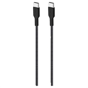 Ultra-wytrzymały kabel USB-C / USB-C Puro Fabric - 1,2 m, 30 W - czarny