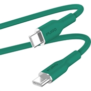 Miękki kabel USB-C / USB-C Puro Icon - 1,5 m - ciemnozielony