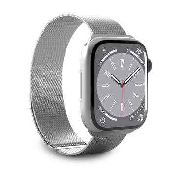 Apple Watch Series 10/9/8/SE (2022)/7/SE/6/5/4/3/2/1 Pasek Puro Milanese - 42mm/41mm/40mm/38mm - Srebrny