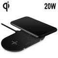 Szybka Ładowarka Bezprzewodowa Qi Puro Premium Dual - 20W - Czarna
