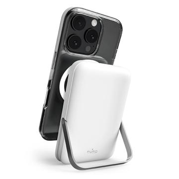 Bezprzewodowy power bank Puro Stand Power Mag 10000mAh - kompatybilny z MagSafe - biały