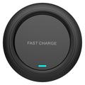 Ładowarka bezprzewodowa Q18 Round Shape 15W Fast Charging Desktop Charging Pad - czarna