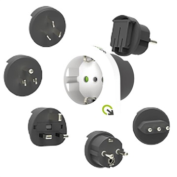 Adapter podróżny 5w1 Q2Power Qplux - Biały