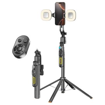 Q625 Bluetooth AI Tracker Quadripod / Kijek do selfie - 1.83m - czarny