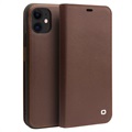 Skórzane Etui z Portfelem Qialino Classic do iPhone 11 - Kolor Kawy