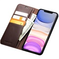 Skórzane Etui z Portfelem Qialino Classic do iPhone 11 - Kolor Kawy