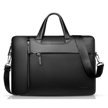Qialino Torba na laptopa z prawdziwej skóry - 13" - Czarna
