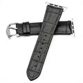 Apple Watch Series 7/SE/6/5/4/3/2/1 Qialino Leather Strap - 41mm/40mm/38mm - Black