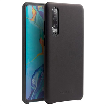 Huawei P30 Skórzany Pokrowiec Qialino Premium - Czarny