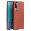 Huawei P30 Skórzany Pokrowiec Qialino Premium - Brąz