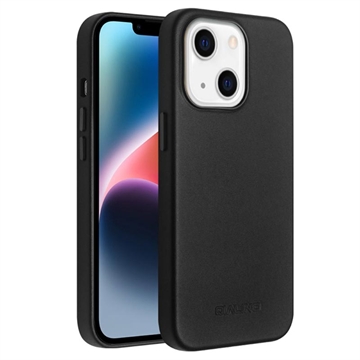 iPhone 14 Skórzany Pokrowiec Qialino Premium Mag - Czarny