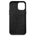 iPhone 12/12 Pro Skórzany Pokrowiec Qialino Premium - Czarny