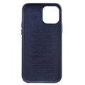 iPhone 12/12 Pro Skórzany Pokrowiec Qialino Premium - Błękit