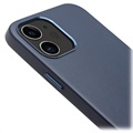 iPhone 12 Mini Skórzany Pokrowiec Qialino Premium - Błękit