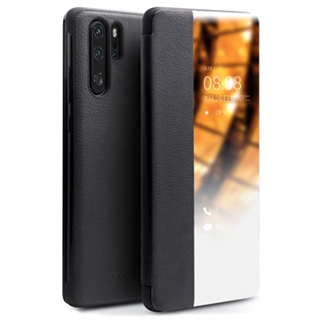 Huawei P30 Pro - Skórzany Pokrowiec Qialino z Klapą Smart View