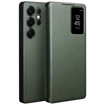 Skórzane Etuiz Klapką Samsung Galaxy S25 Ultra Qialino Smart View