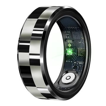 R9 Premium Smart Ring ze stali nierdzewnej z etui ładującym - Rozmiar: 9/18.9mm