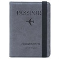 Portfel Podróżny / Etui na Paszport z Blokadą RFID - Szary