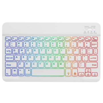 RGB-030 10-calowa bezprzewodowa klawiatura Bluetooth z podświetleniem RGB - US Layout - biała