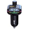 Transmiter FM Bluetooth RGB / Szybka Ładowarka Samochodowa ZTB-A10 - 20W - Czarny
