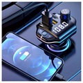 Transmiter FM Bluetooth RGB / Szybka Ładowarka Samochodowa ZTB-A10 - 20W - Czarny