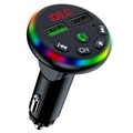 Transmiter FM Bluetooth i Ładowarka Samochodowa LED RGB F13 z 2x USB