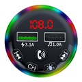 Transmiter FM Bluetooth i Ładowarka Samochodowa LED RGB F13 z 2x USB