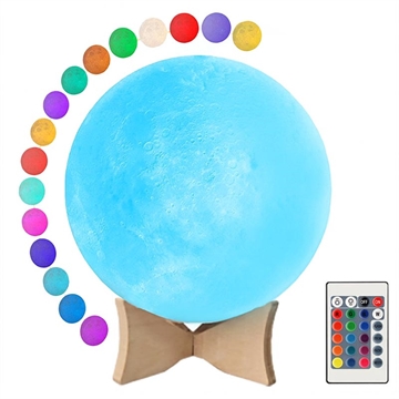 Lampa / Nocna Lampka - Księżyc RGB LED YK2302 - 15cm, 1000mAh