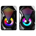 Głośniki RGB Stereo X2 do Gier - 2X3W - Czarne