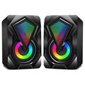 Głośniki RGB Stereo X2 do Gier - 2X3W - Czarne