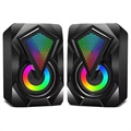 Głośniki RGB Stereo X2 do Gier - 2X3W - Czarne