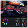 Głośniki RGB Stereo X2 do Gier - 2X3W - Czarne