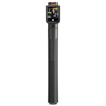 Kijek do selfie RK-X40W Ultra Bluetooth z funkcją dublowania ekranu i automatycznie otwieraną podstawką - czarny
