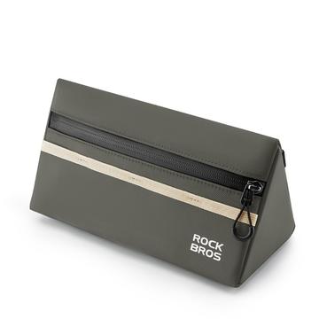 ROCKBROS 1.3L Trójkątna torba rowerowa na przednią belkę Poliestrowa torba do przechowywania roweru - zieleń wojskowa