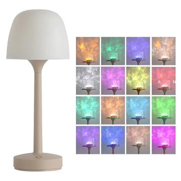 Akumulatorowa lampa projektorowa RGB Ocean Wave z pilotem zdalnego sterowania