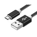 Pleciony nylonowy kabel USB / MicroUSB Reekin - 1m - czarny