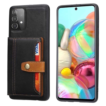 Retro Style Etui z Portfel do Samsung Galaxy A53 5G - Czarne