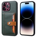 Retro Style Etui z Portfel do iPhone 15 Pro