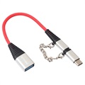 Adapter OTG USB 2.0 / USB-C i MicroUSB 2-w-1 Rexus - Srebrny
