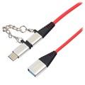Adapter OTG USB 2.0 / USB-C i MicroUSB 2-w-1 Rexus - Srebrny