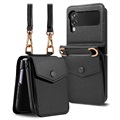 Skórzane Etui Folio Ringke Signature - Samsung Galaxy Z Flip3 5G - Czarne