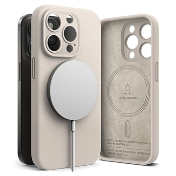  iPhone 15 Pro Max Etui Ringke Liquid Silicone MagSafe - Kamień