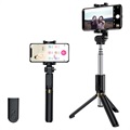 Selfie Stick Rock z Trójnogim Stojakiem i Pilotem Bluetooth - Czarny