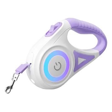 Rojeco Automatyczna smycz dla psa z diodą LED - 5m - biała / Fiolet