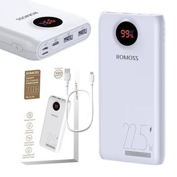 Romoss SW20PF Power Bank 20000mAh/22.5W - USB-C, 2xUSB-A - Biały