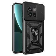 OnePlus Ace 5/5 Pro/13R Hybrydowe Etui z Pierścieniem Obrotowym z Osłoną Aparatu - Czerń