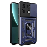 Xiaomi Redmi Note 13 Hybrydowe Etui z Pierścieniem Obrotowym z Osłoną Aparatu - Błękit